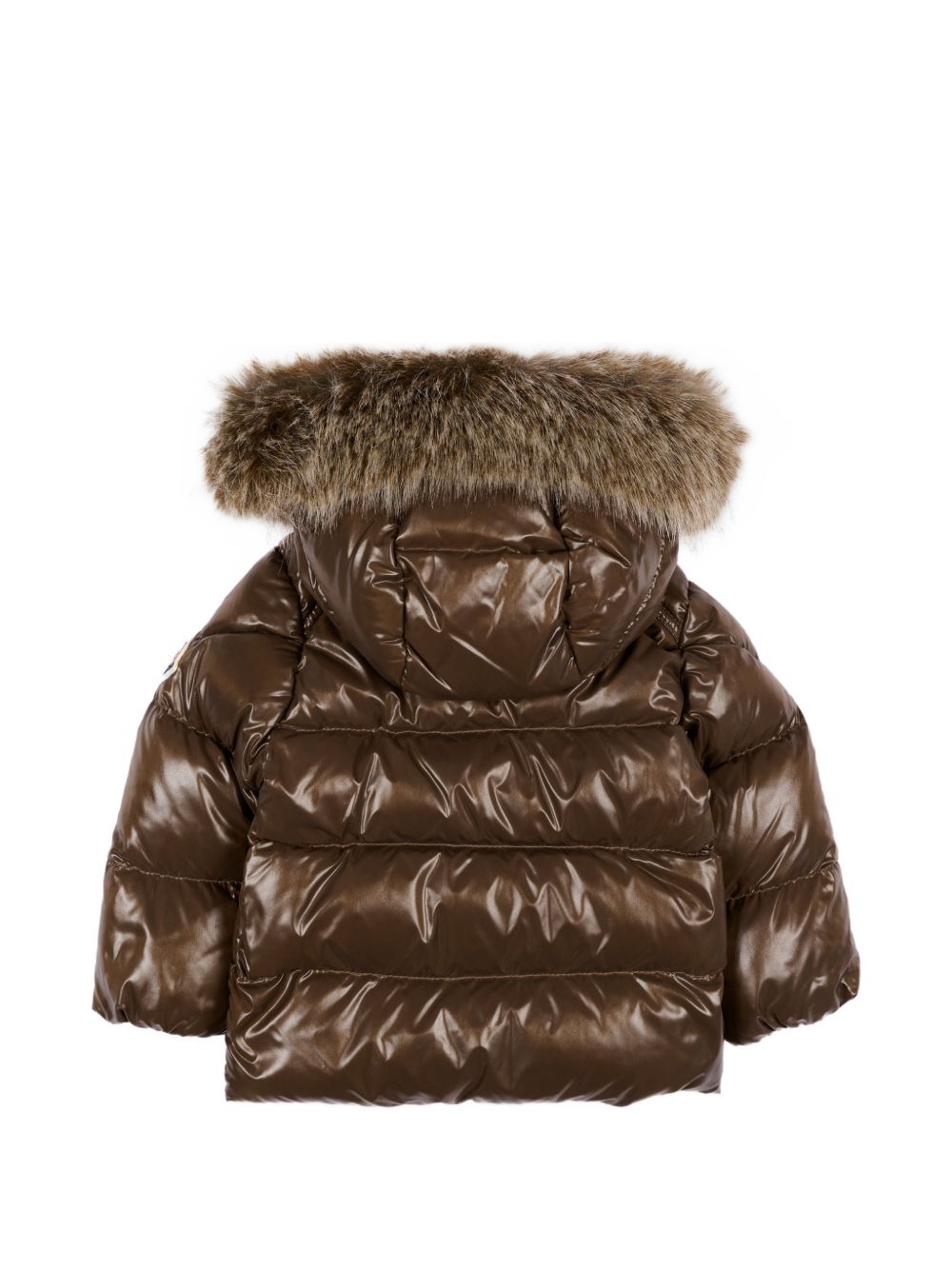 Giubbino K2F marrone baby con dettaglio patch Moncler