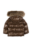 Giubbino K2F marrone baby con dettaglio patch Moncler
