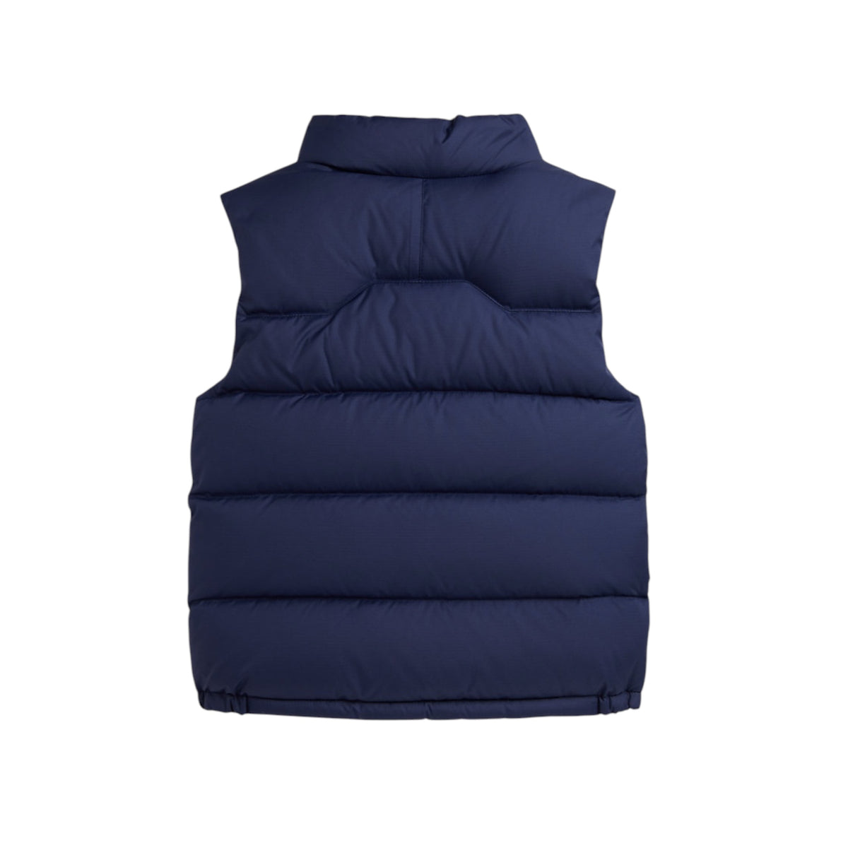 Smanicato blu con logo Ralph Lauren cucito frontale a contrasto