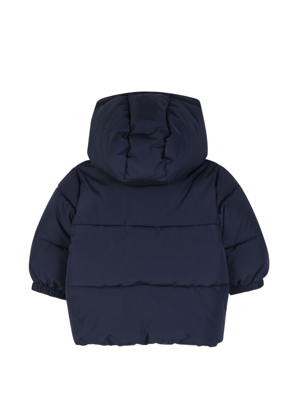 Piumino blu con patch logo Boss cucito frontale