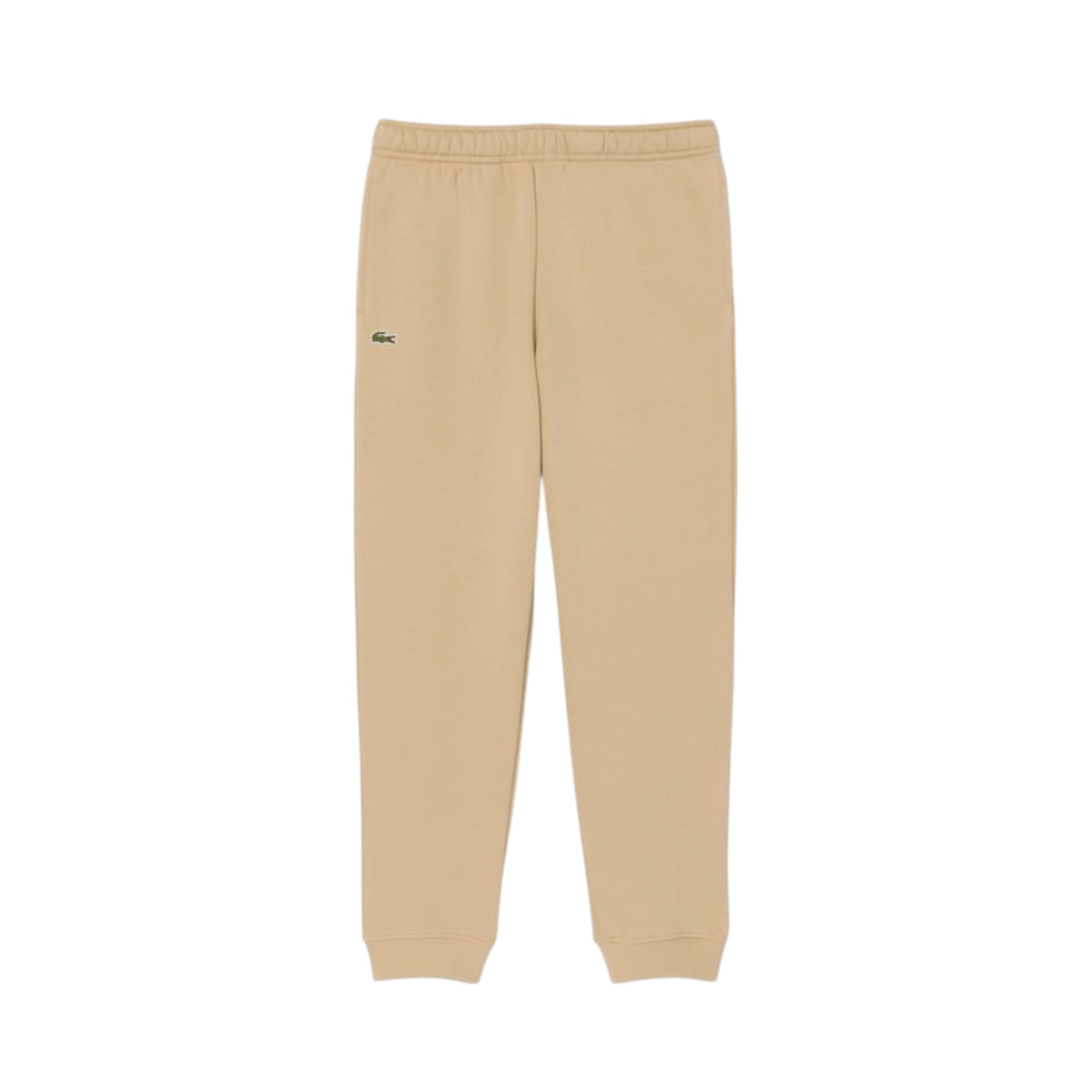 Pantalone in felpa beige con patch logo Lacoste