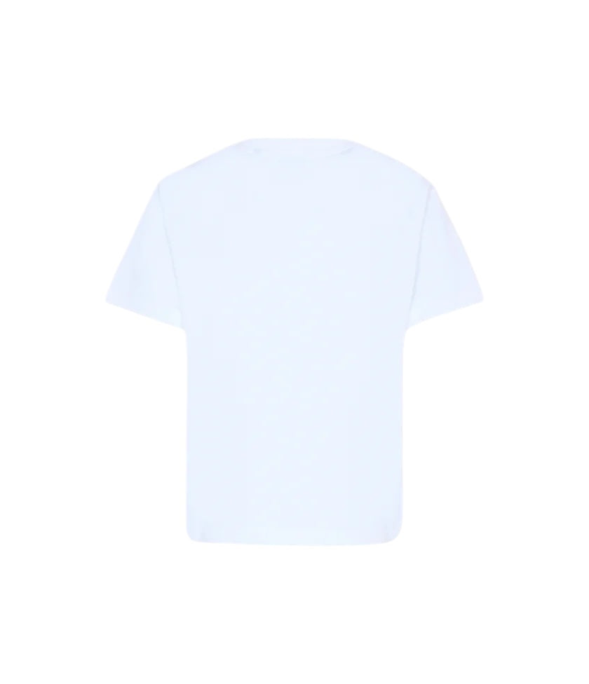 T-shirt bianca con dettaglio logo colorato Burberry