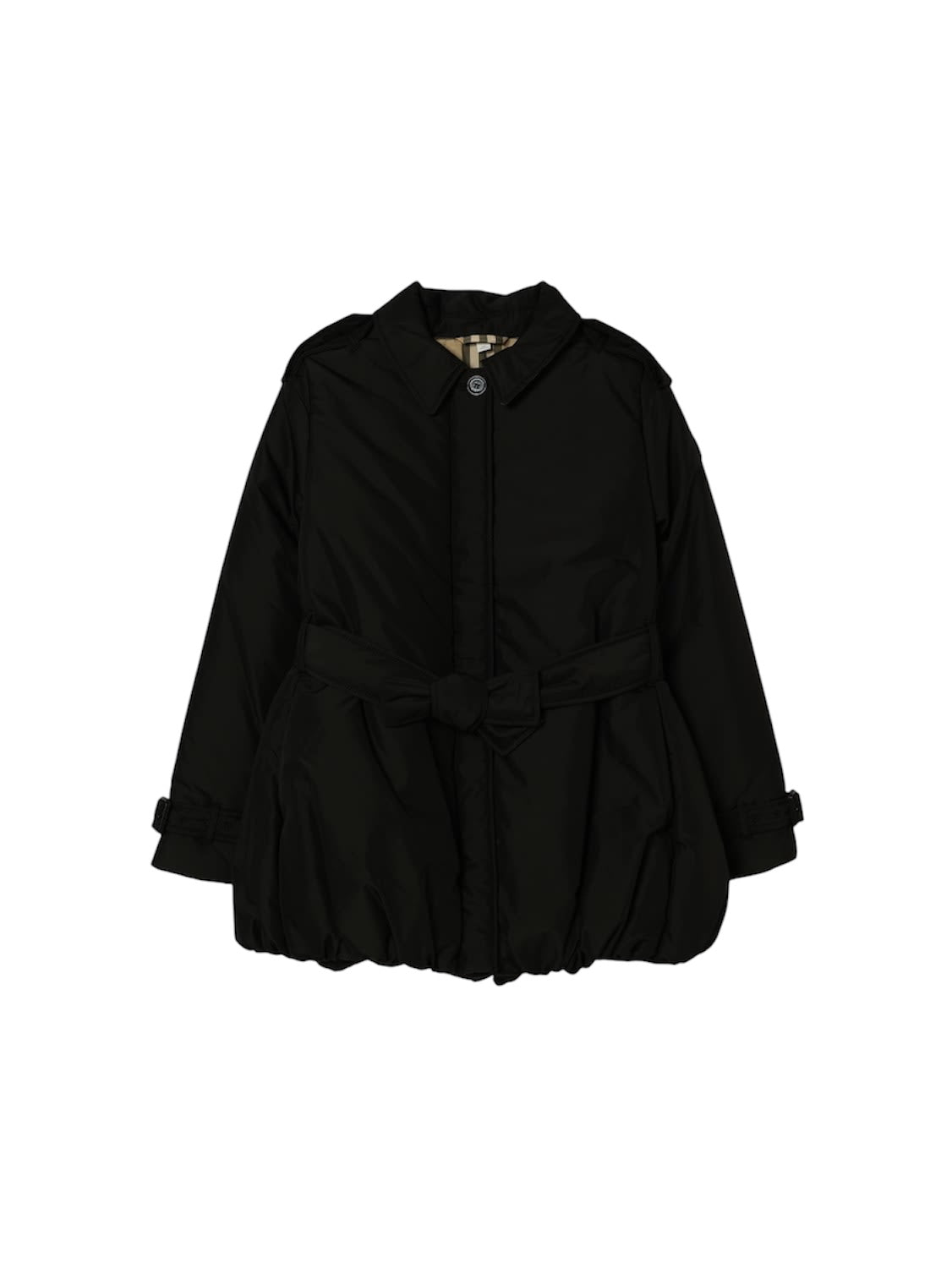 Giubbino nero con dettagli logo Burberry