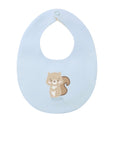 Bavaglino reversibile azzurro e fantasia animaletti Nanan