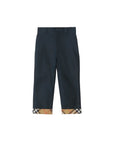 Pantalone blu navy con dettagli check Burberry