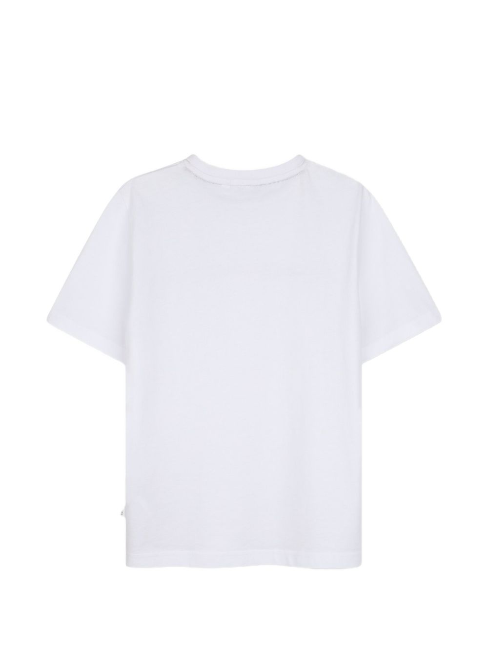 T-shirt bianca con dettagli logo Boss stampati frontali