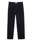 Jeans blu cinque tasche con patch logo Timberland cucito sul retro