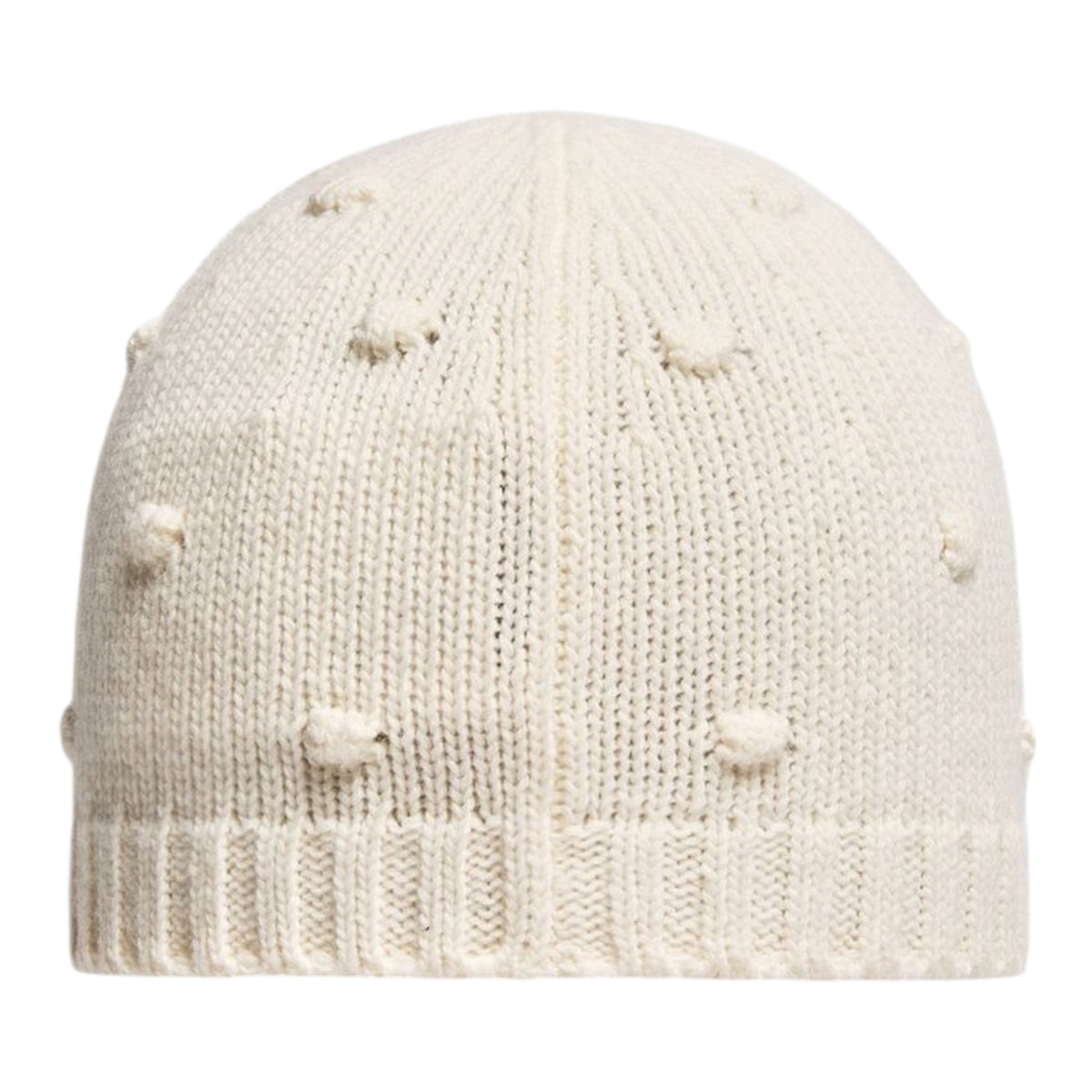 Cappello bianco con dettagli pois e patch logo Moncler