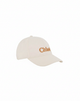 Cappello con visiera beige con logo a contrasto Chloè