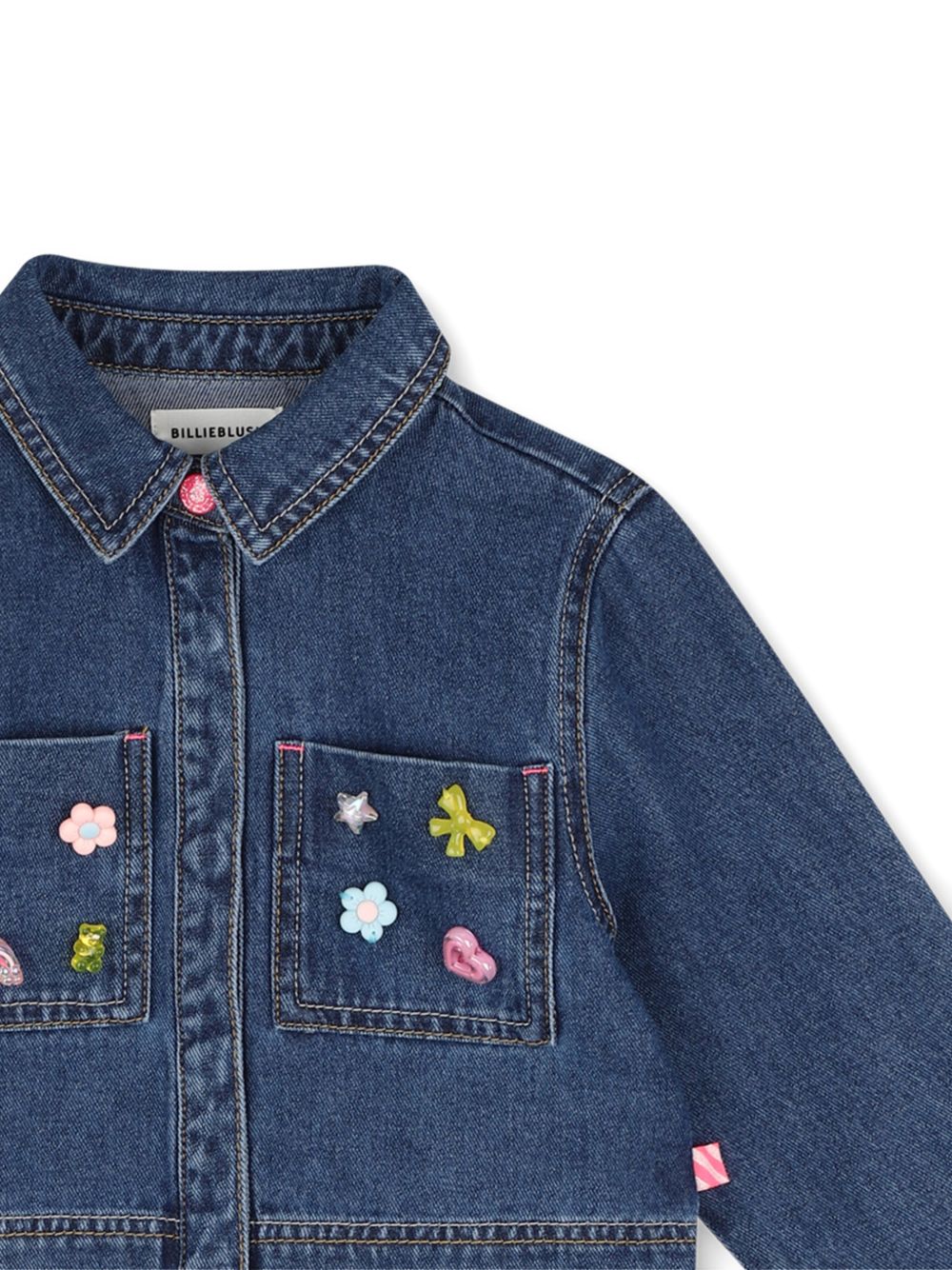Giubbino in jeans con applicazioni frontali Billieblush