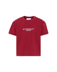 T-shirt rossa cropped con stampa logo Givenchy a contrasto