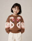 Maglione marrone con dettagli logo Chloé frontali