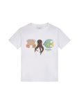 T-shirt bianca con stampa marina Fendi