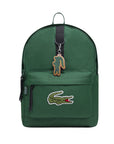 Zaino verde con dettaglio patch cucito Lacoste cucito frontale