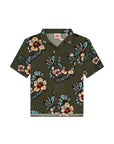 Camicia a mezze maniche verde con stampa floreale Sundek