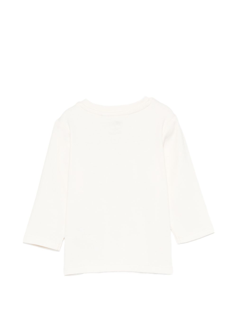T-shirt panna manica lunga baby con stampa logo Timberland frontale