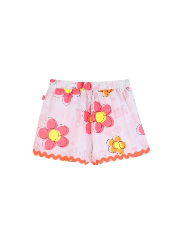 Pantaloncino rosa con stampa fiori Billieblush