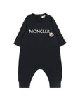 Tutina blu navy con stampa logo classico Moncler