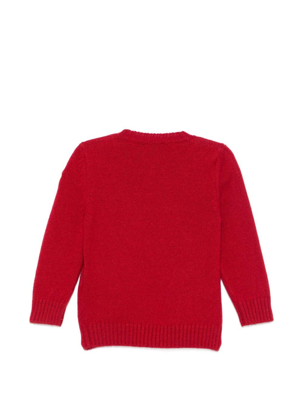 Maglione in cashmere rosso con logo Moncler