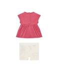Completo fuxia con dettaglio logo Moncler