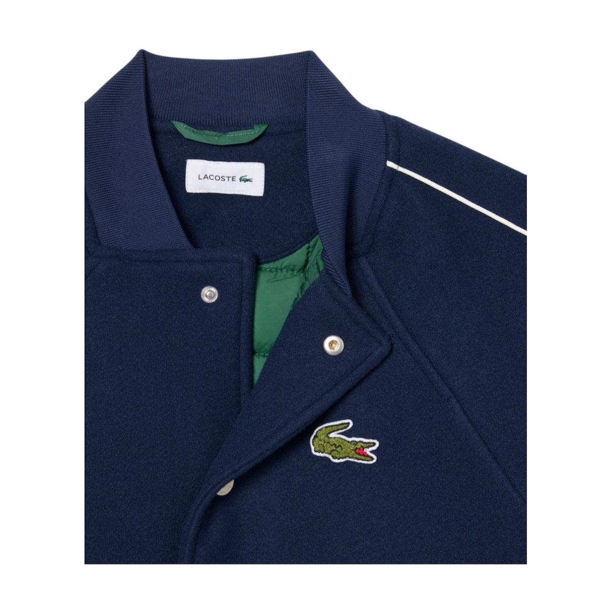 Giubbino collage blu con patch logo Lacoste