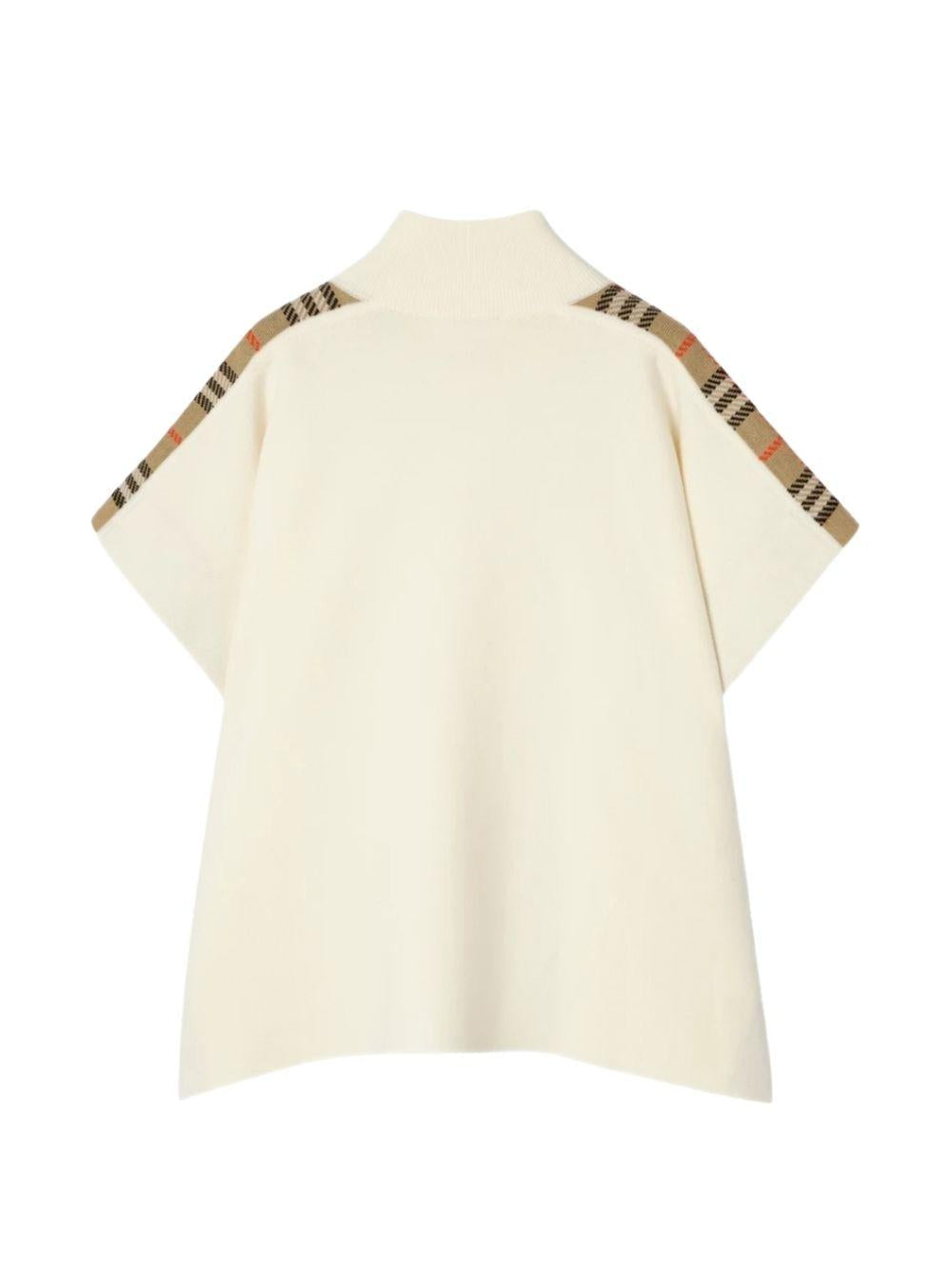 Mantella bianca con dettagli logo Burberry