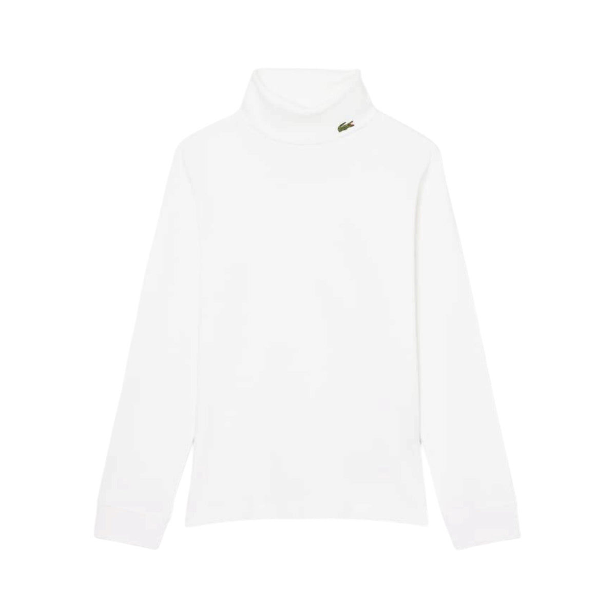 Lupetto bianco con patch logo Lacoste