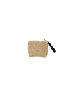 Pochette in paglia beige con dettagli logo Sundek nero