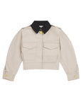 Giacca cropped beige con dettagli logo Givenchy