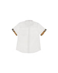 Camicia mezza manica bianca con dettagli check Burberry