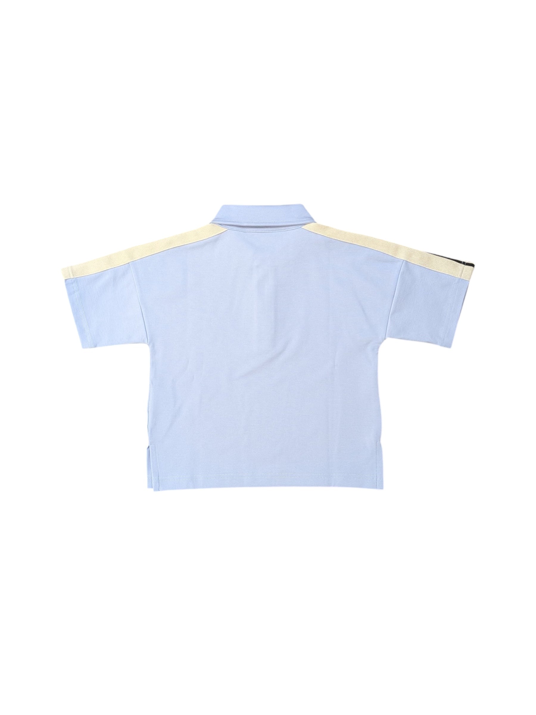 Polo azzurra con dettagli logo Palm Angels