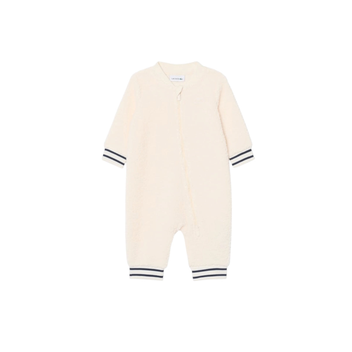 Tutina teddy bianca con patch logo Lacoste