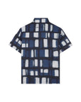 Camicia mezze maniche blu con dettaglio logo cucito Givenchy