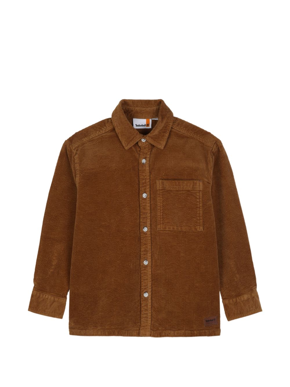 Camicia a costine in velluto mattone con patch logo Timberland