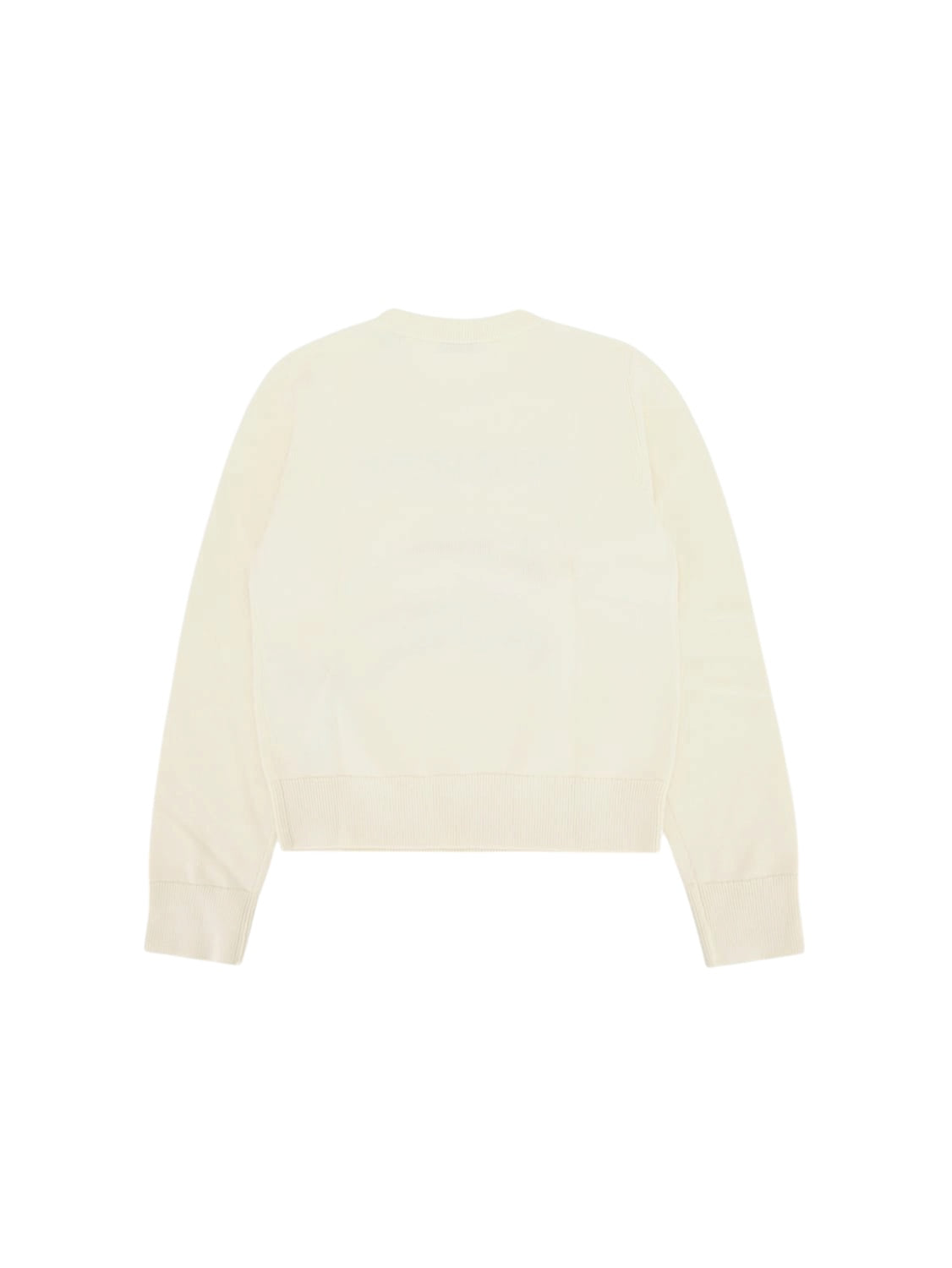 Maglione beige con logo Burberry ad intarsio e contrasto frontale