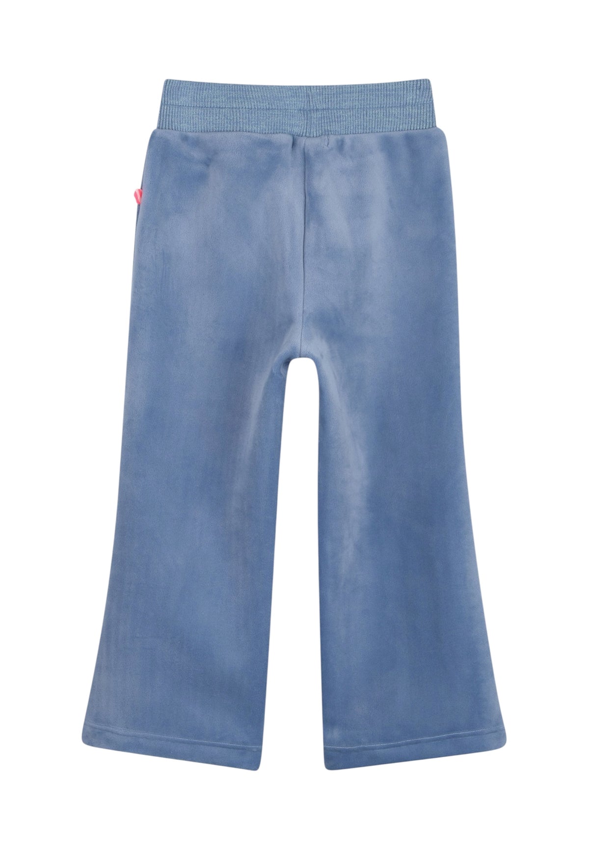 Pantalone in ciniglia azzurro con dettaglio logo Billieblush