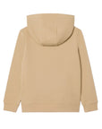 Felpa con il cappuccio beige e patch logo Lacoste