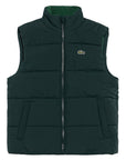 Smanicato verde con patch logo Lacoste cucito frontale