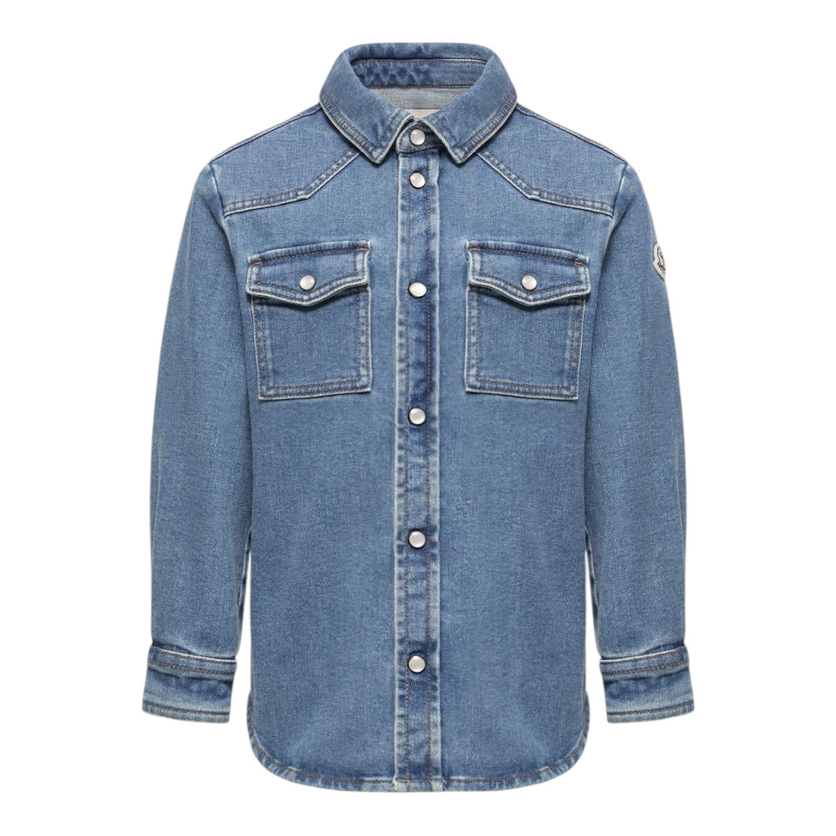 Camicia in jeans con dettagli patch Moncler