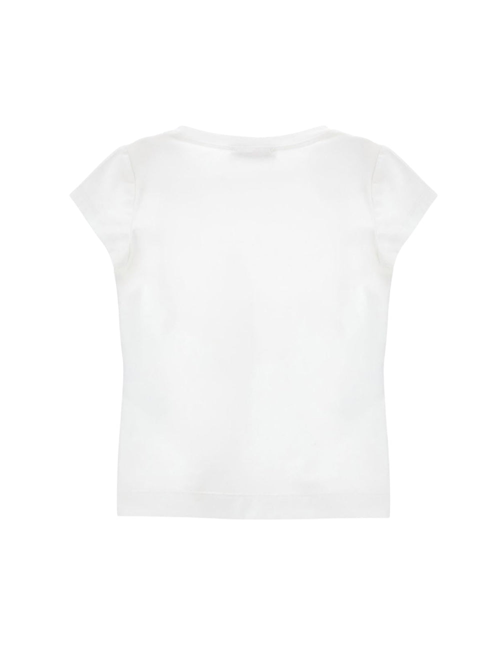 T-shirt bianca con stampa logo Monnalisa e fiori
