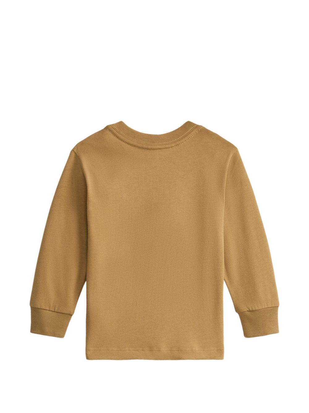 T-shirt marrone manica lunga con logo Ralph Lauren frontale