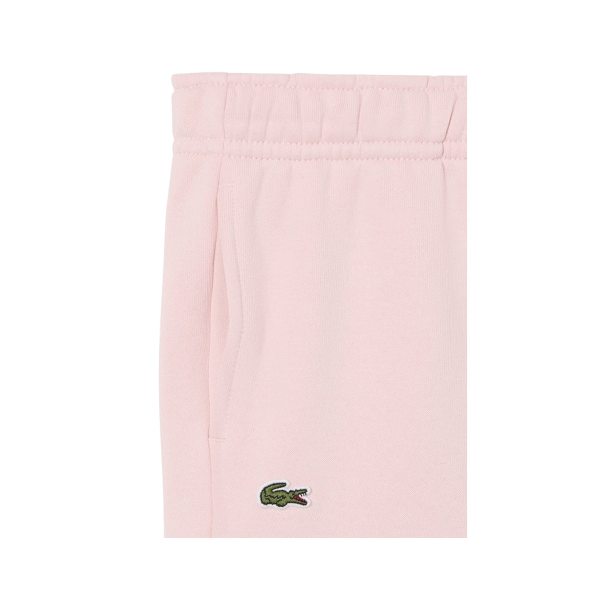 Pantalone in felpa rosa con patch logo Lacoste