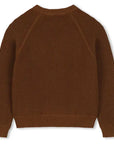 Maglione in cotone marrone con patch logo Timberland