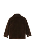 Camicia teddy marrone con patch logo Moncler