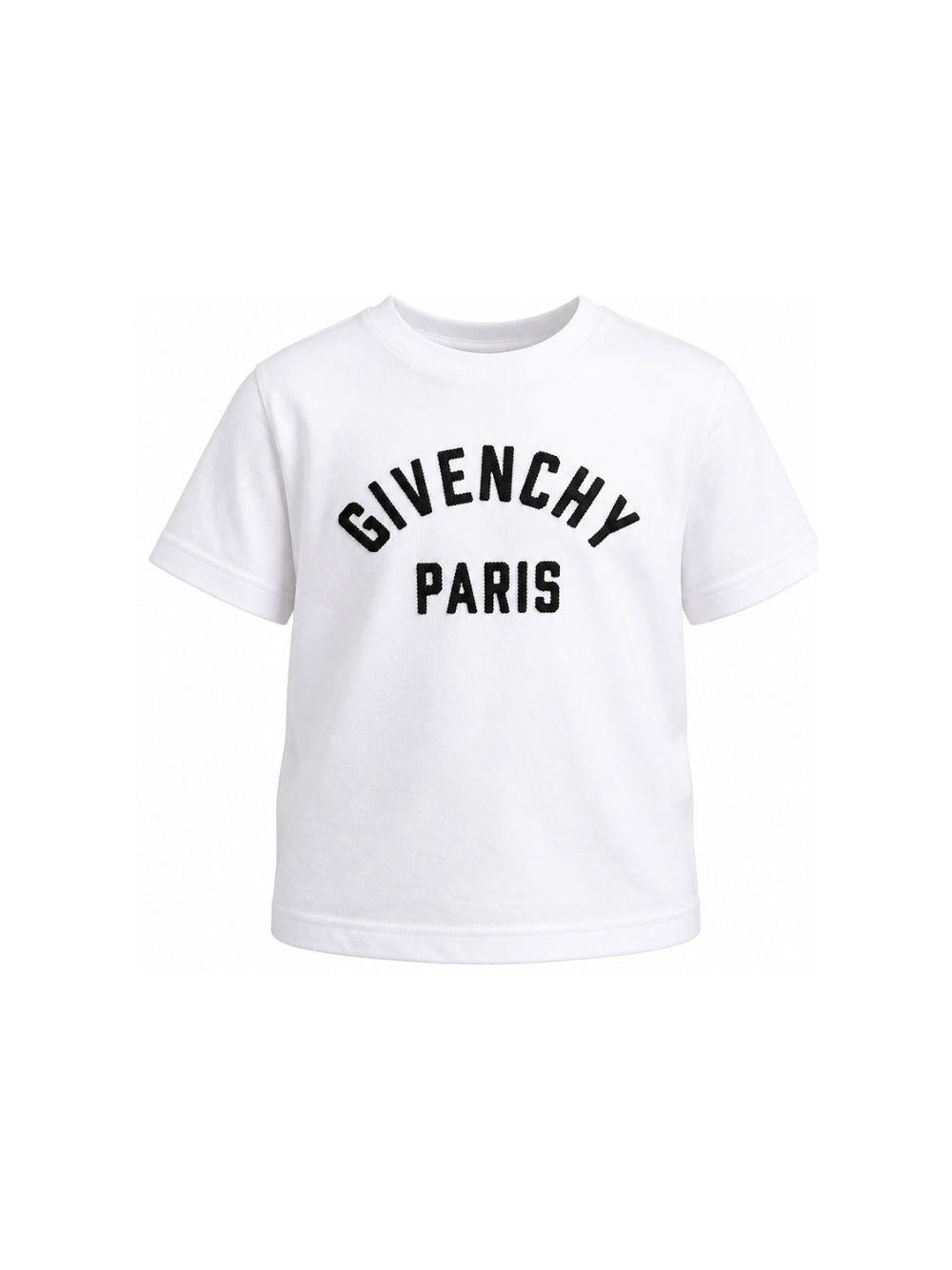 T-shirt bianca con logo patch logo Givenchy cucito a contrasto