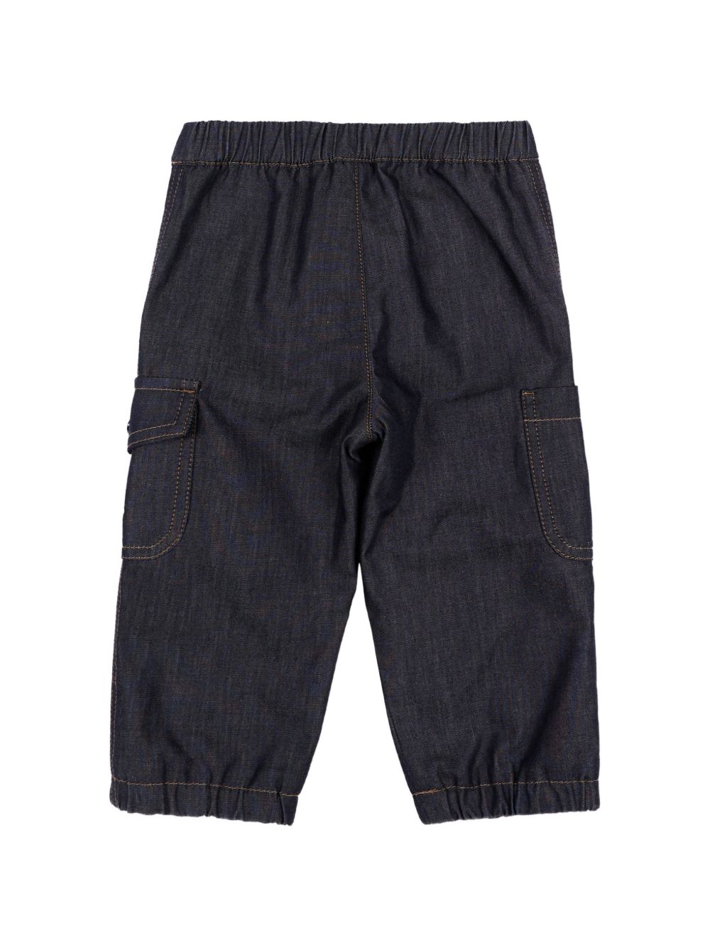 Pantalone effetto jeans con patch logo Moncler