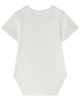 Body in cotone bianco con scoiattolo e logo Nanan