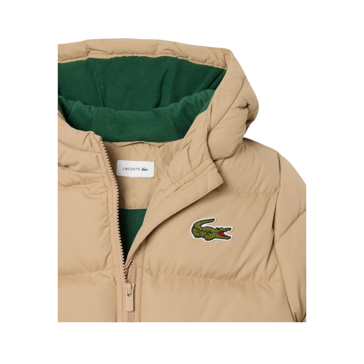 Giubbino beige con patch logo Lacoste