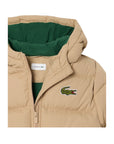 Giubbino beige con patch logo Lacoste