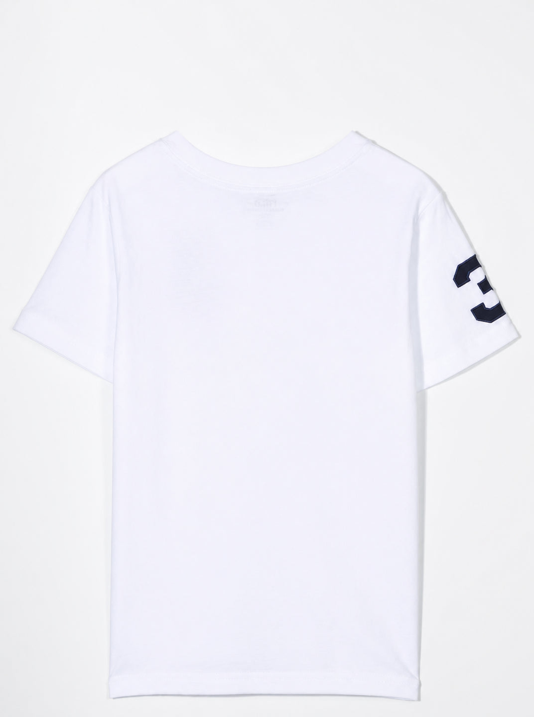 T-shirt bianca con logo Ralph Lauren cucito a contrasto blu
